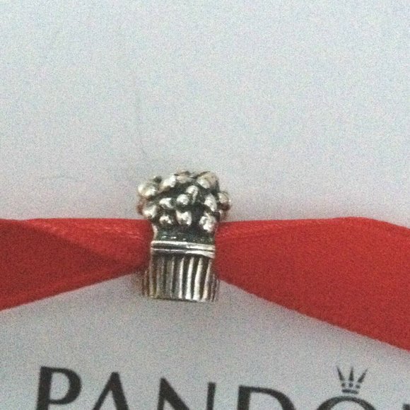 New Pandora Silver & Gold Love Bouquet Flower Basket Bead Charm 790441 w Box - Picture 6 of 8